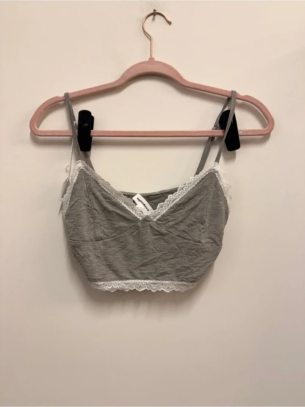 superdown Gray Lace-Trim Sleep Shorts